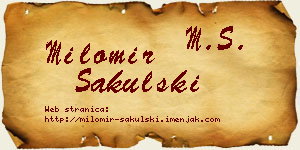 Milomir Sakulski vizit kartica